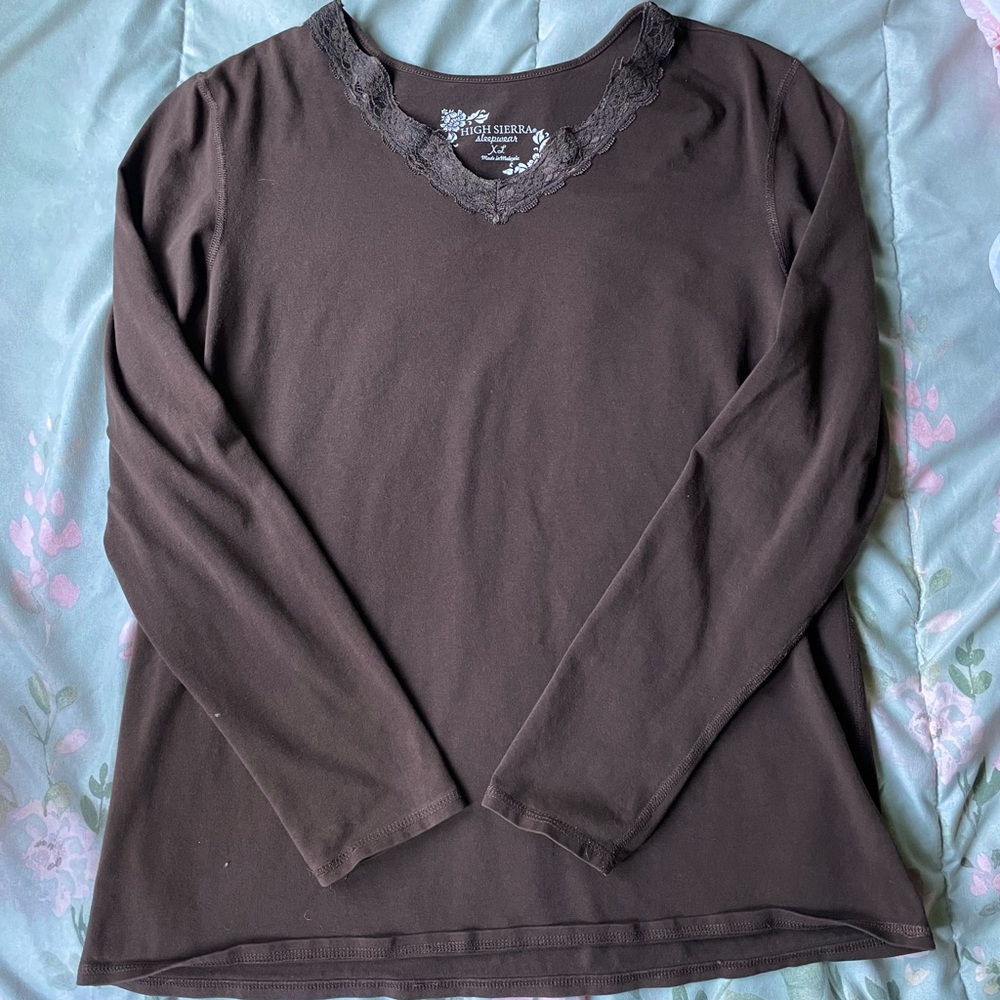 High sierra brown long sleeve top